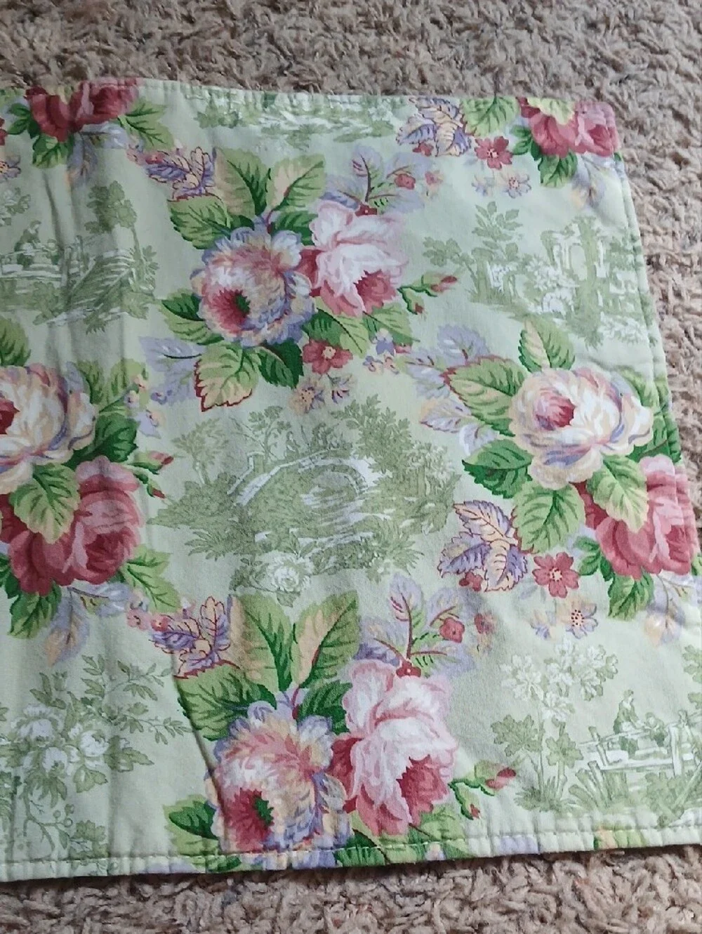 Floral Green and Pink Kitchen Placemat - Brand Unspecified